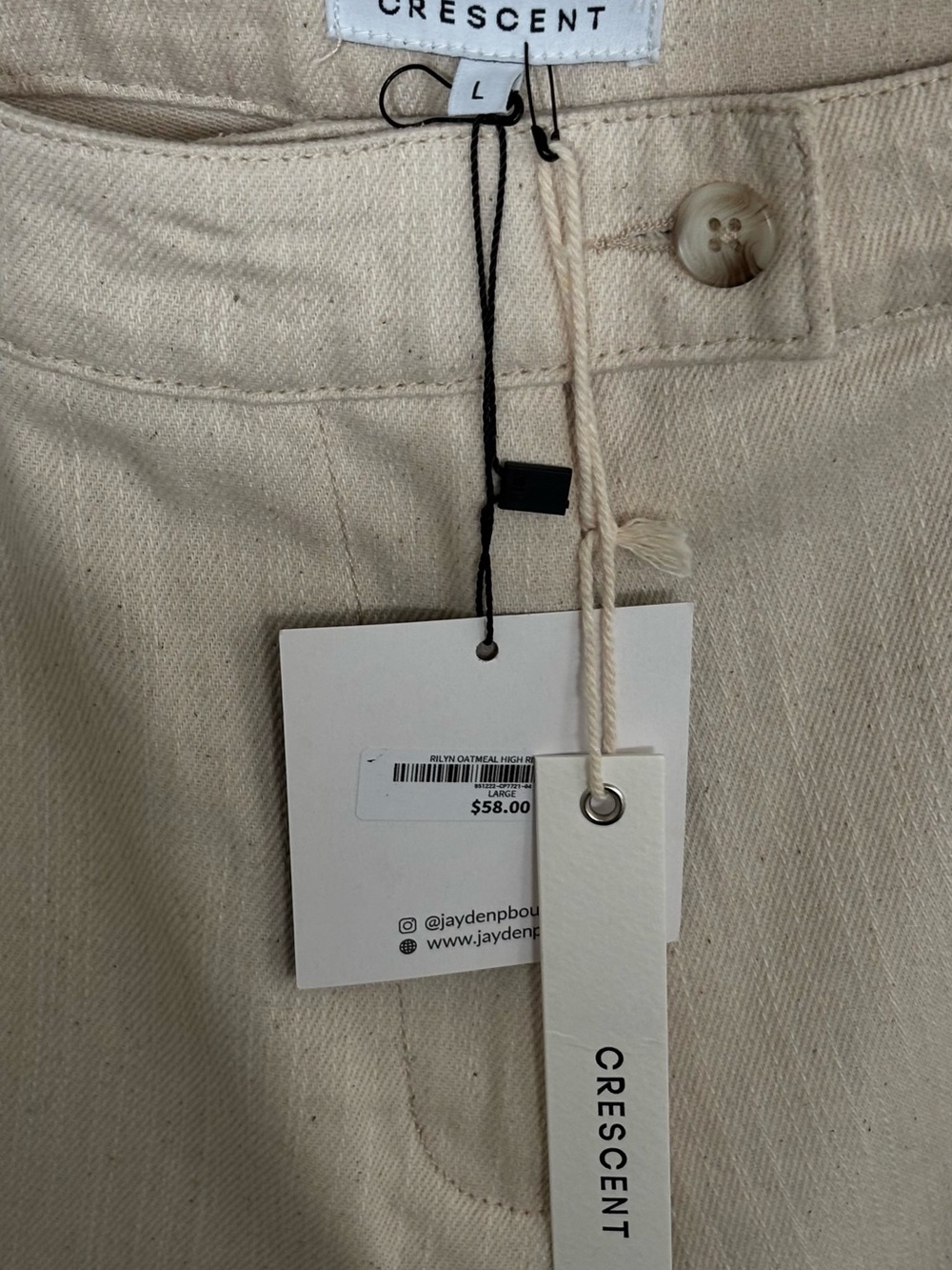 Crescent Beige High-Rise Bermuda Shorts - Picture 6 of 8
